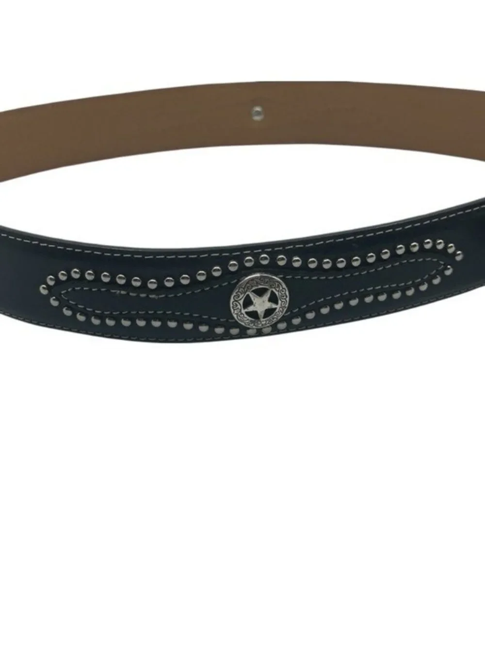 Nocona Men's 34 Belt Black Leather Western Cowboy Texas Star Studded N2479201